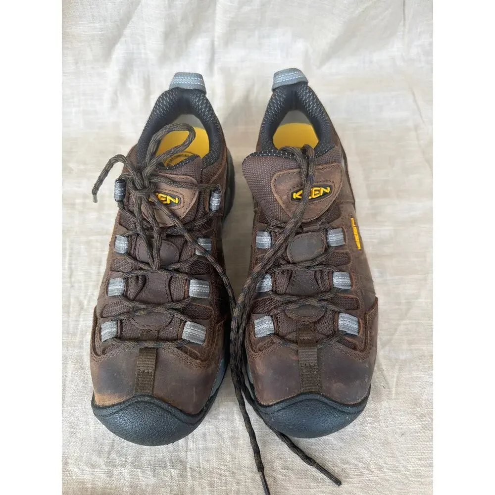 Keen Utility Steel Toe 8D Brown Gray Detroit XT ESD Key-Tech Lace Up Sneakers